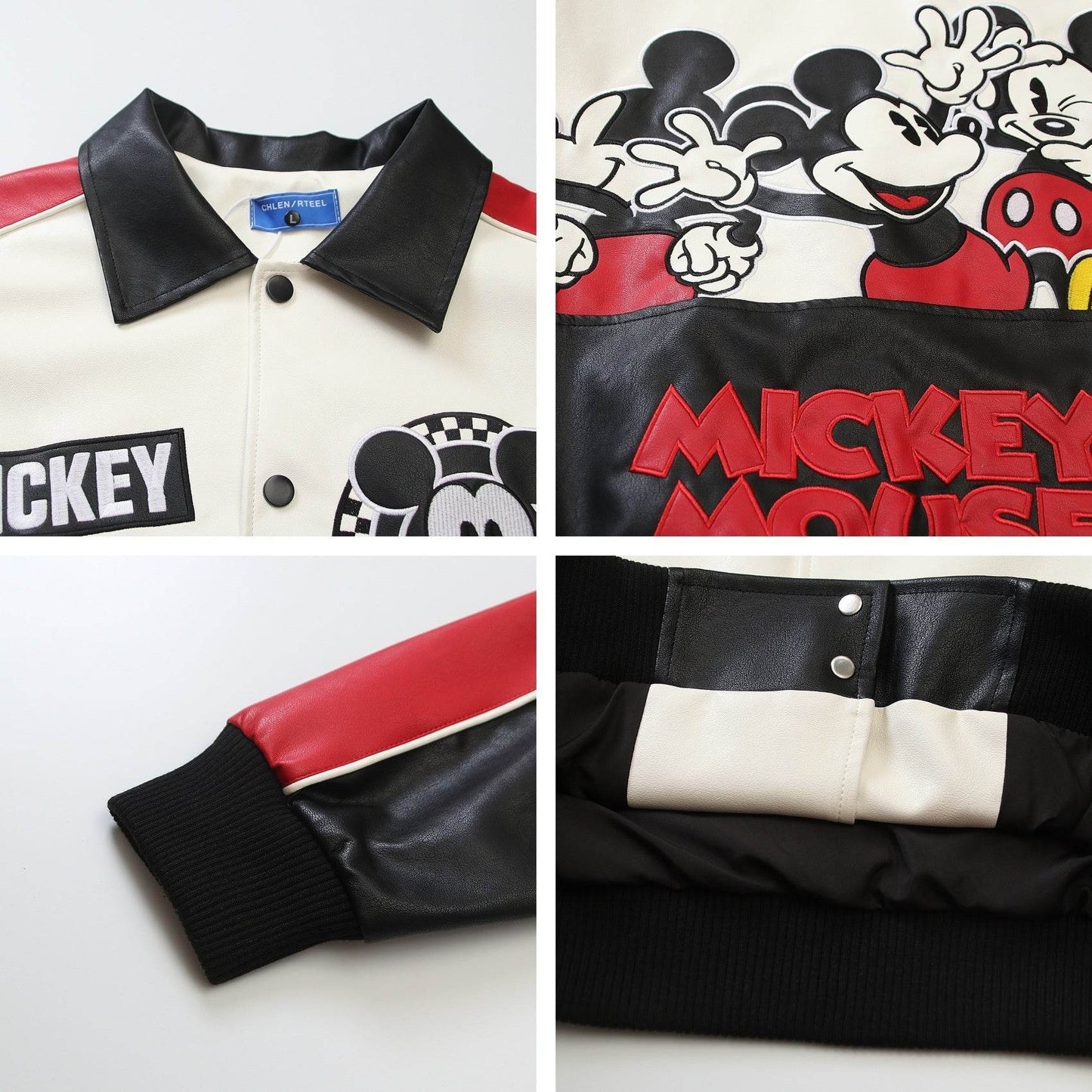 Cartoon Embroidery Turn-Down Collar Jacket For Men And Women MuddyStock