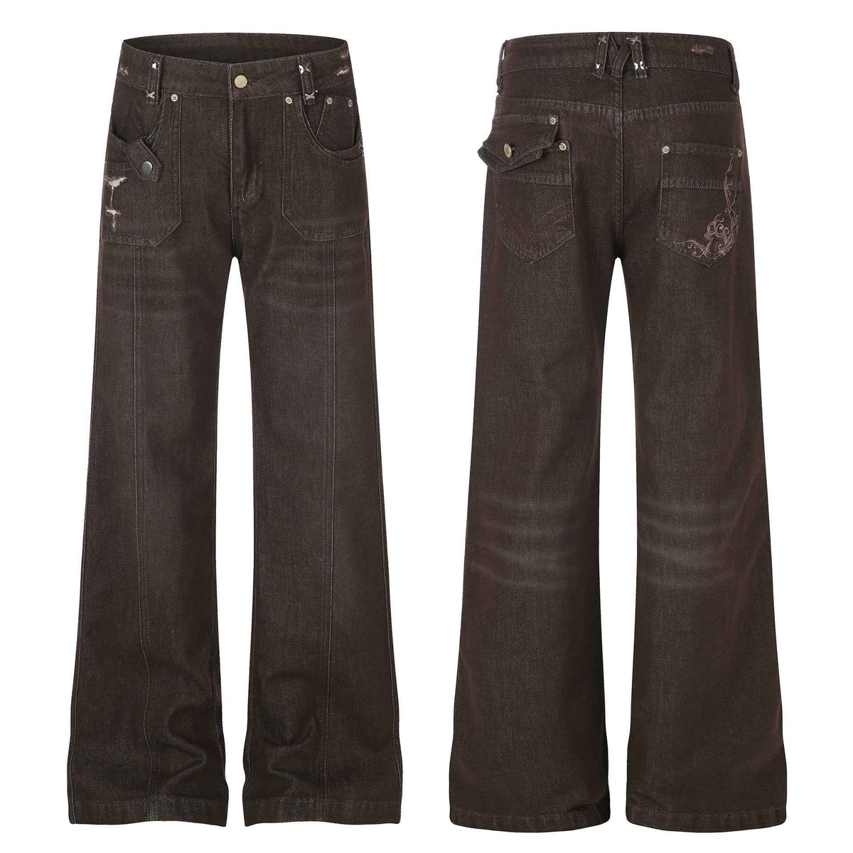 Women's High Street Distressed Micro Flare Denim Jeans | MuddyStock Originals