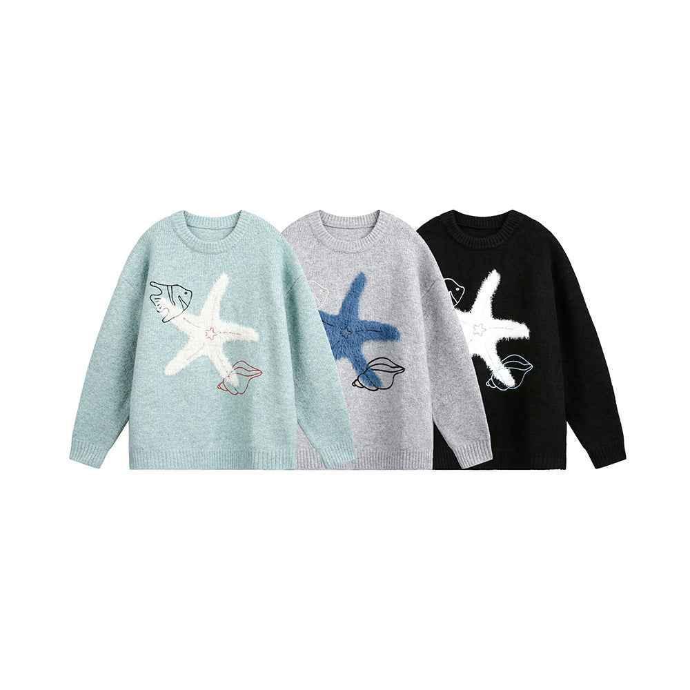 Starfish round neck pullover sweater For Men And Women | MuddyStock Originals