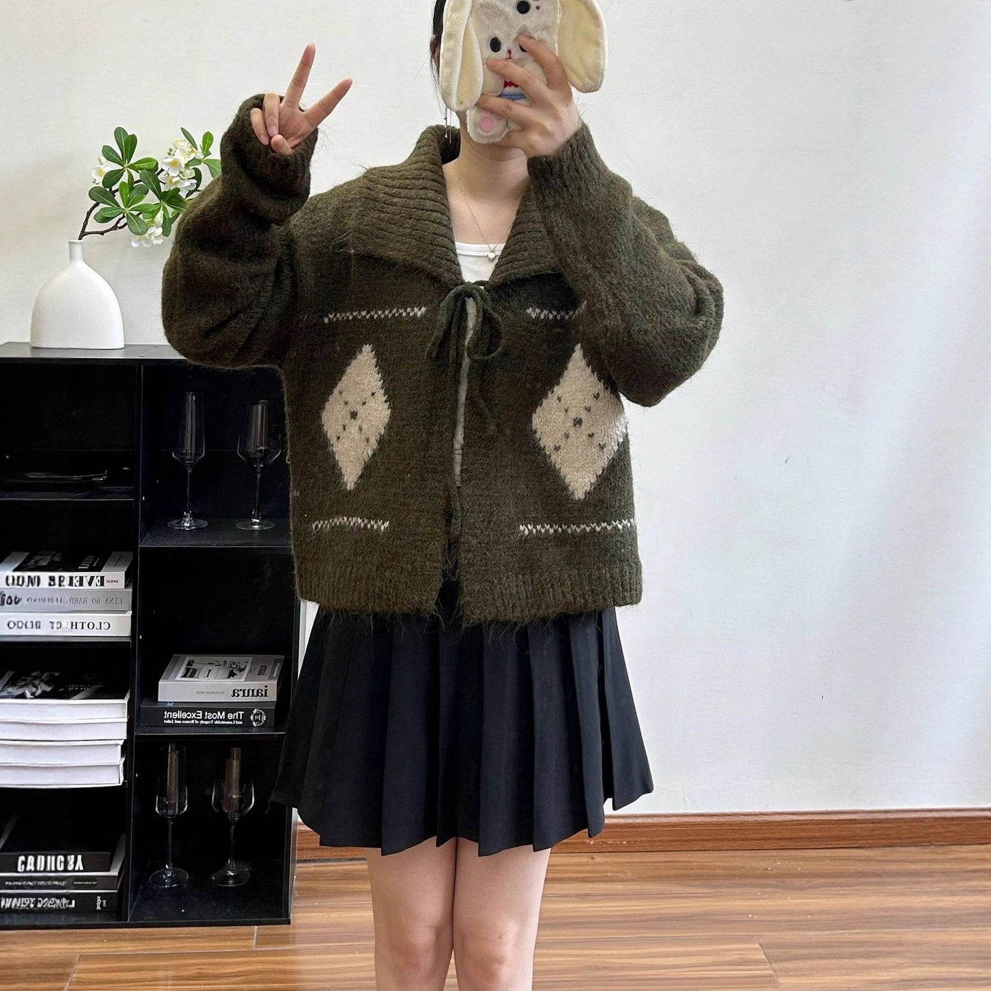 Vintage Grid Lapel Cardigan for Women | MuddyStock Originals MuddyStock