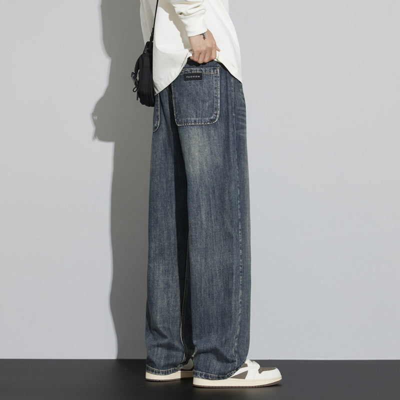 Retro Nostalgic Straight Jeans For Men Retro Blue Spring And Summer MuddyStock