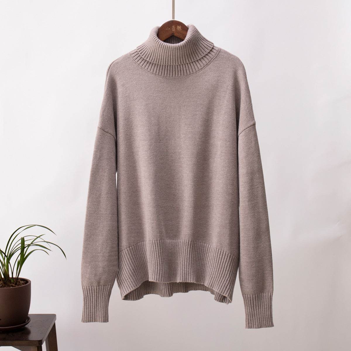 High Neck Sweater For Women | MuddyStock Originals Light Brown MuddyStock