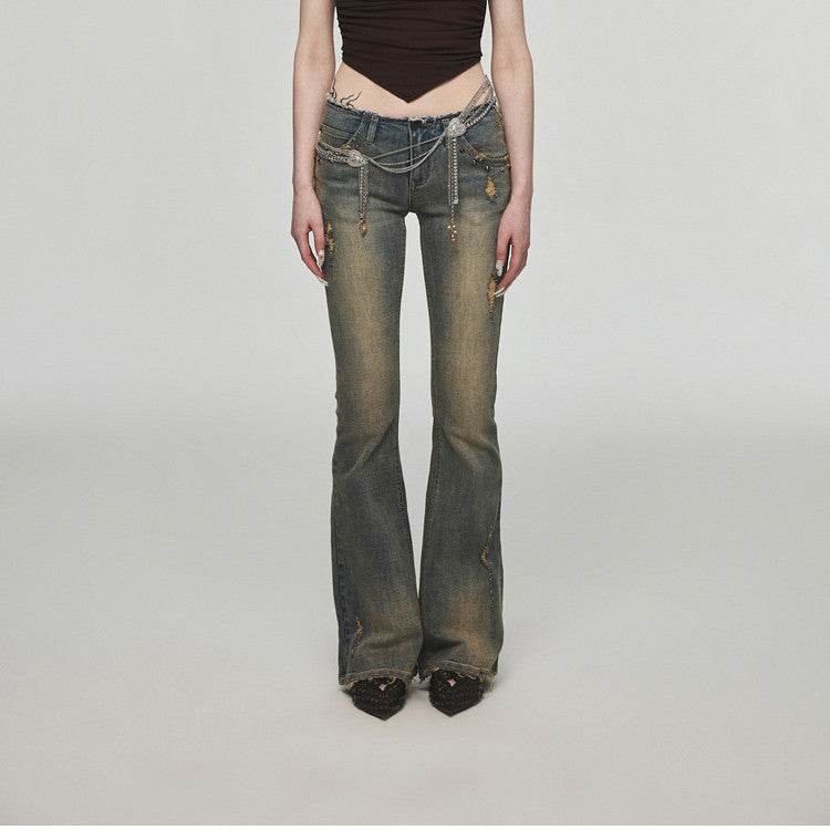 Vintage Washed Distressed Straight Leg Jeans MuddyStock