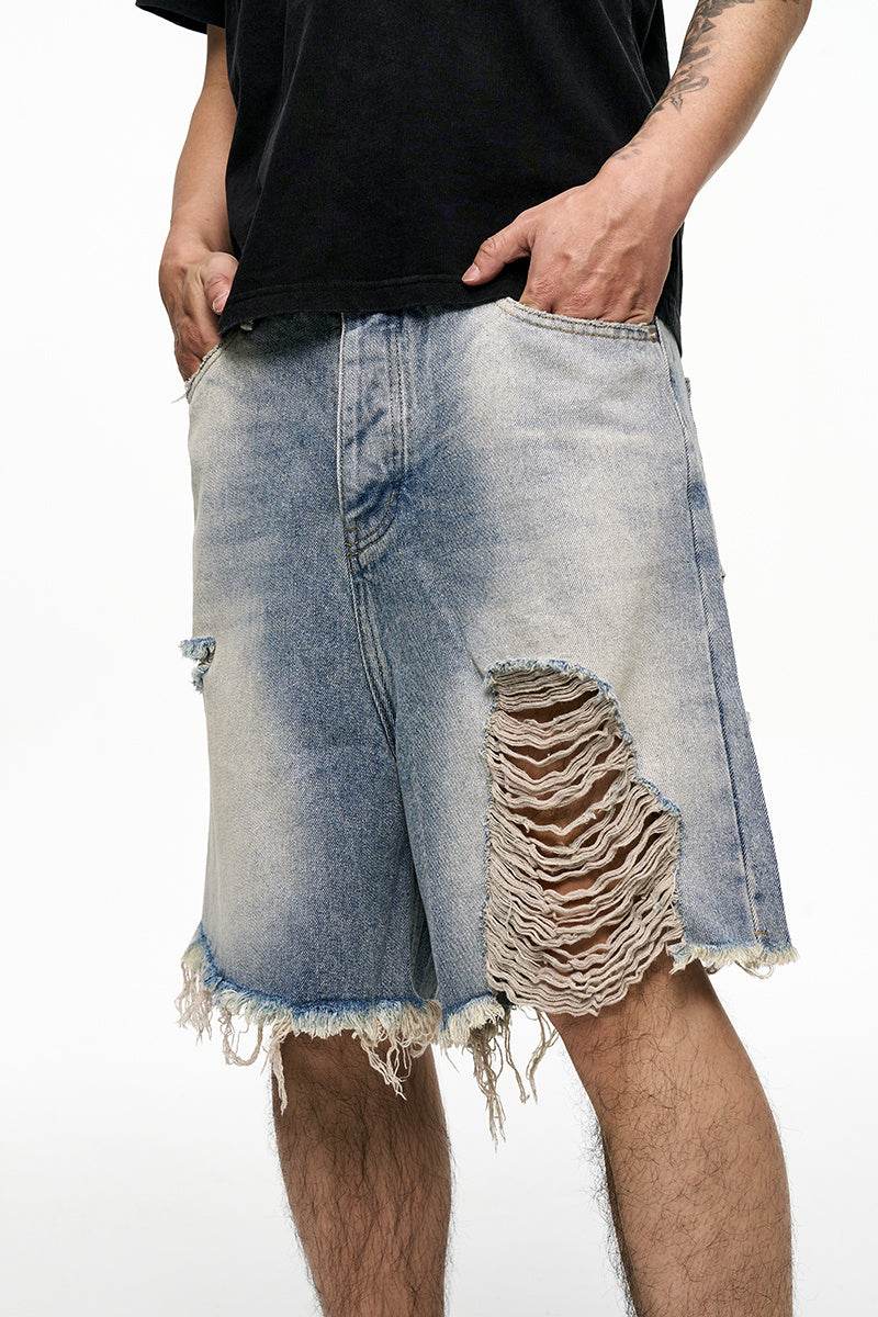 Retro Washed Old Men's Baggy Denim Shorts MuddyStock