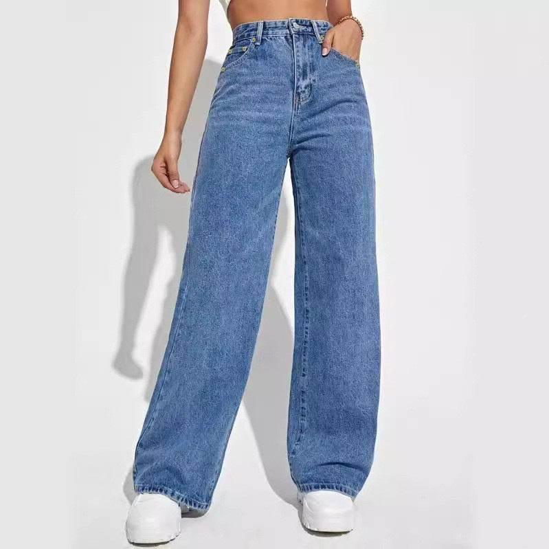 European And American Ladies Jeans For Women Dark blue