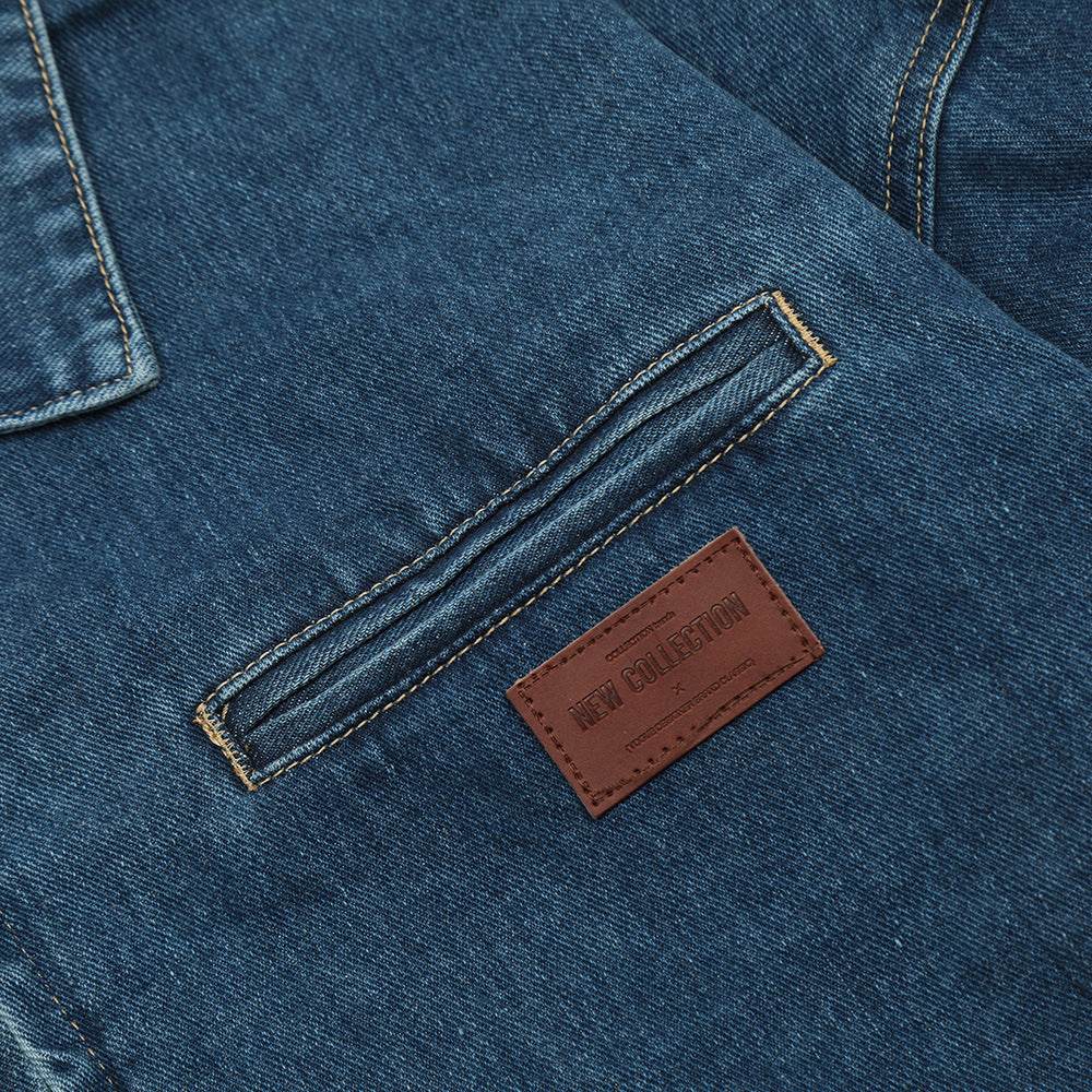Creative Contrast Color Letter Printing Denim Jacket For Men And Women MuddyStock