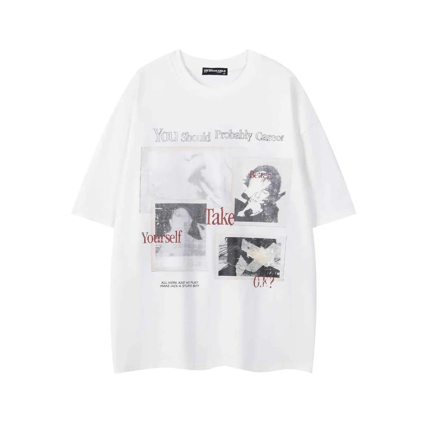 Streetwear Graphic Print Short Sleeve T-Shirt For Men And Women | MuddyStock Originals White