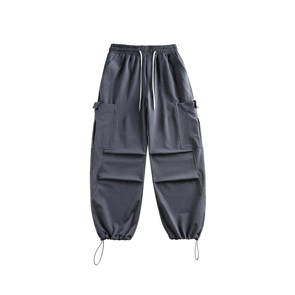 Casual Straight-leg Loose Cargo Pants Male Purple MuddyStock