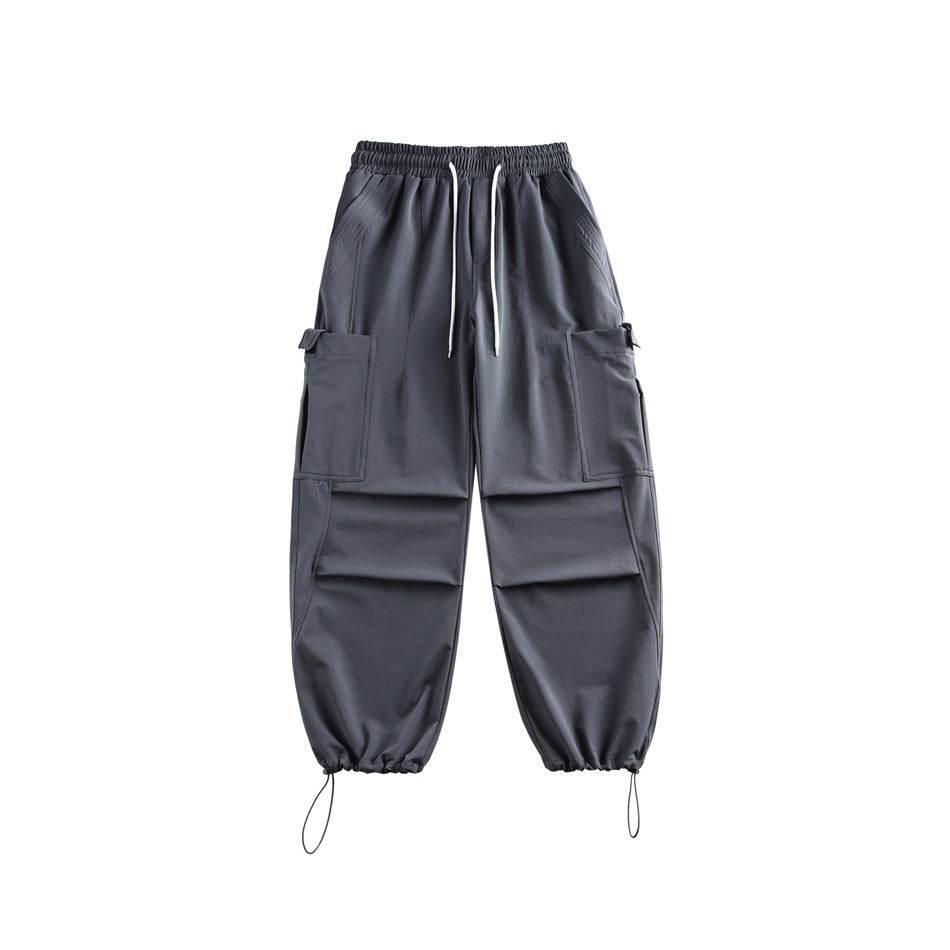 Casual Straight-leg Loose Cargo Pants Male Purple