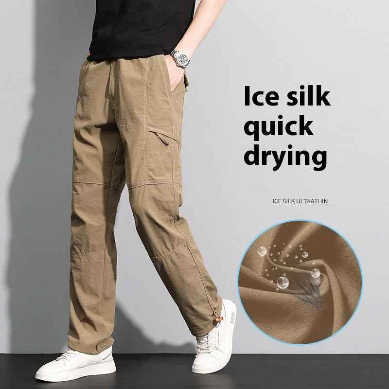 Thin Overalls Men's Casual Loose Ultrathin Khaki Straight MuddyStock