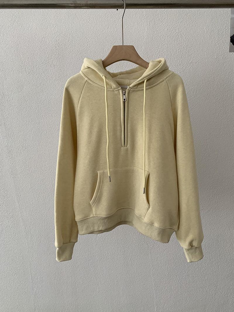 Half-Zip Hooded Pullover Hoodie For Women | MuddyStock Originals Goose Yellow One Size eprolo