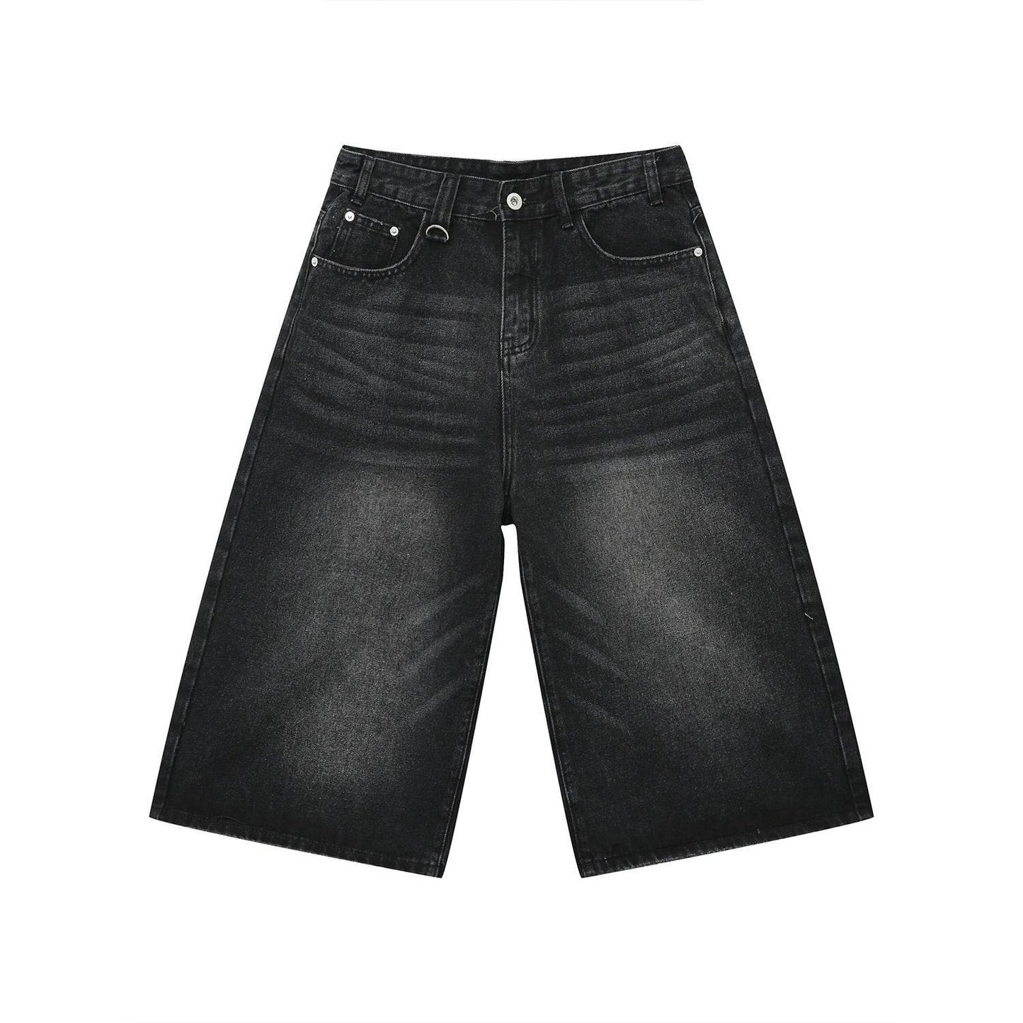Retro Distressed Flared Cropped Pants For Men And Women Black And Gray MuddyStock