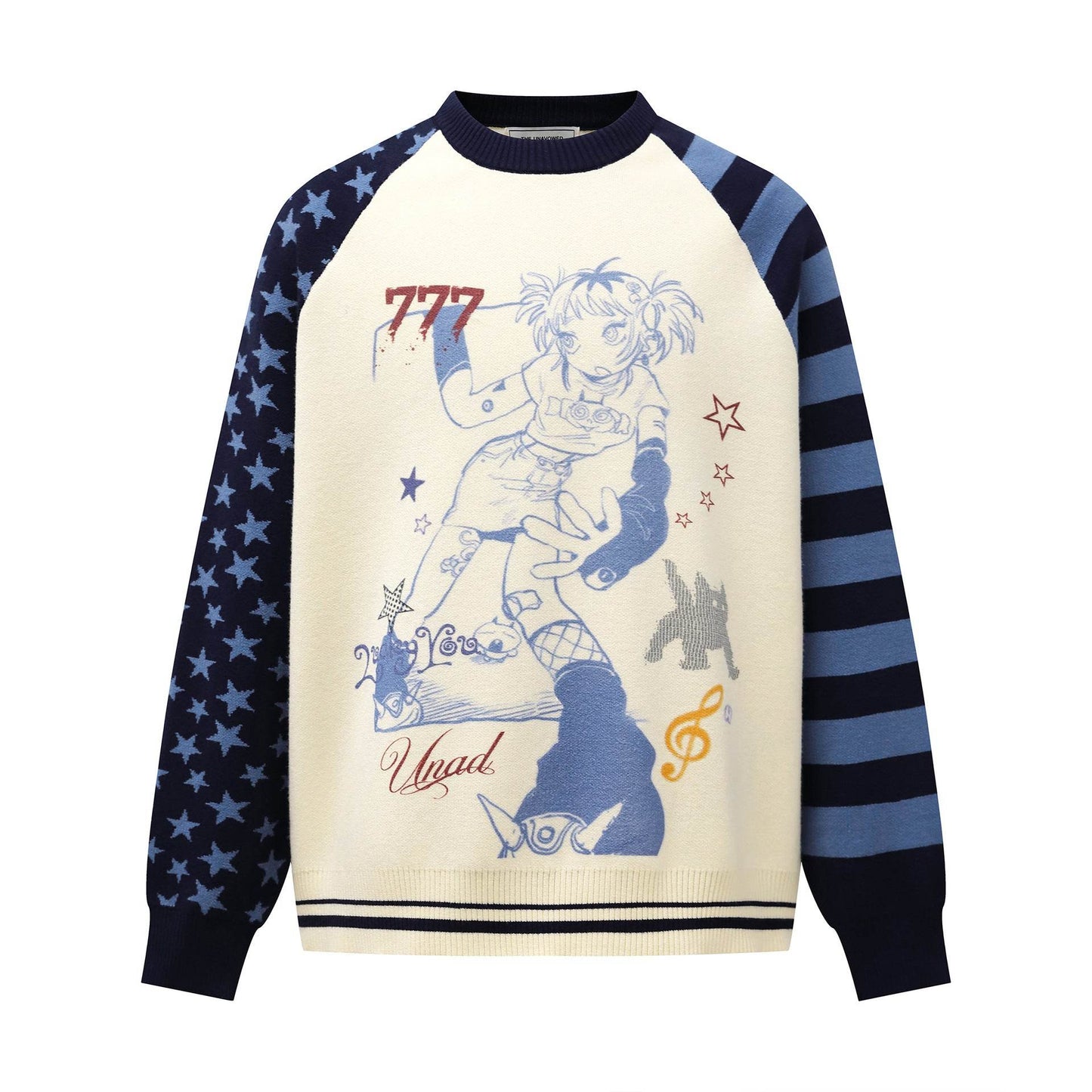 Vintage anime style sweater for women | MuddyStock Originals Blue MuddyStock