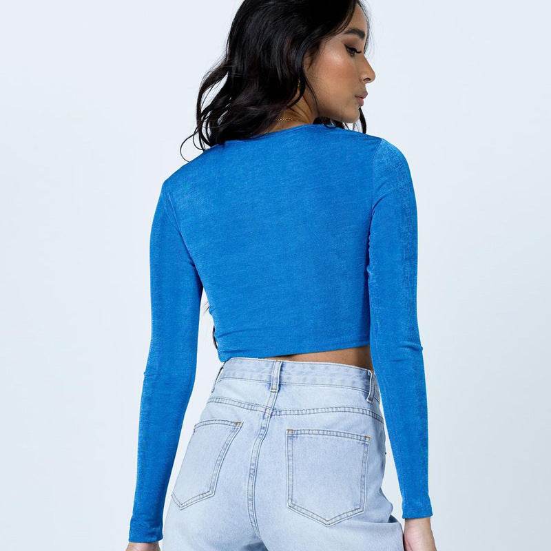 Fashion Solid Long Sleeve Top MuddyStock
