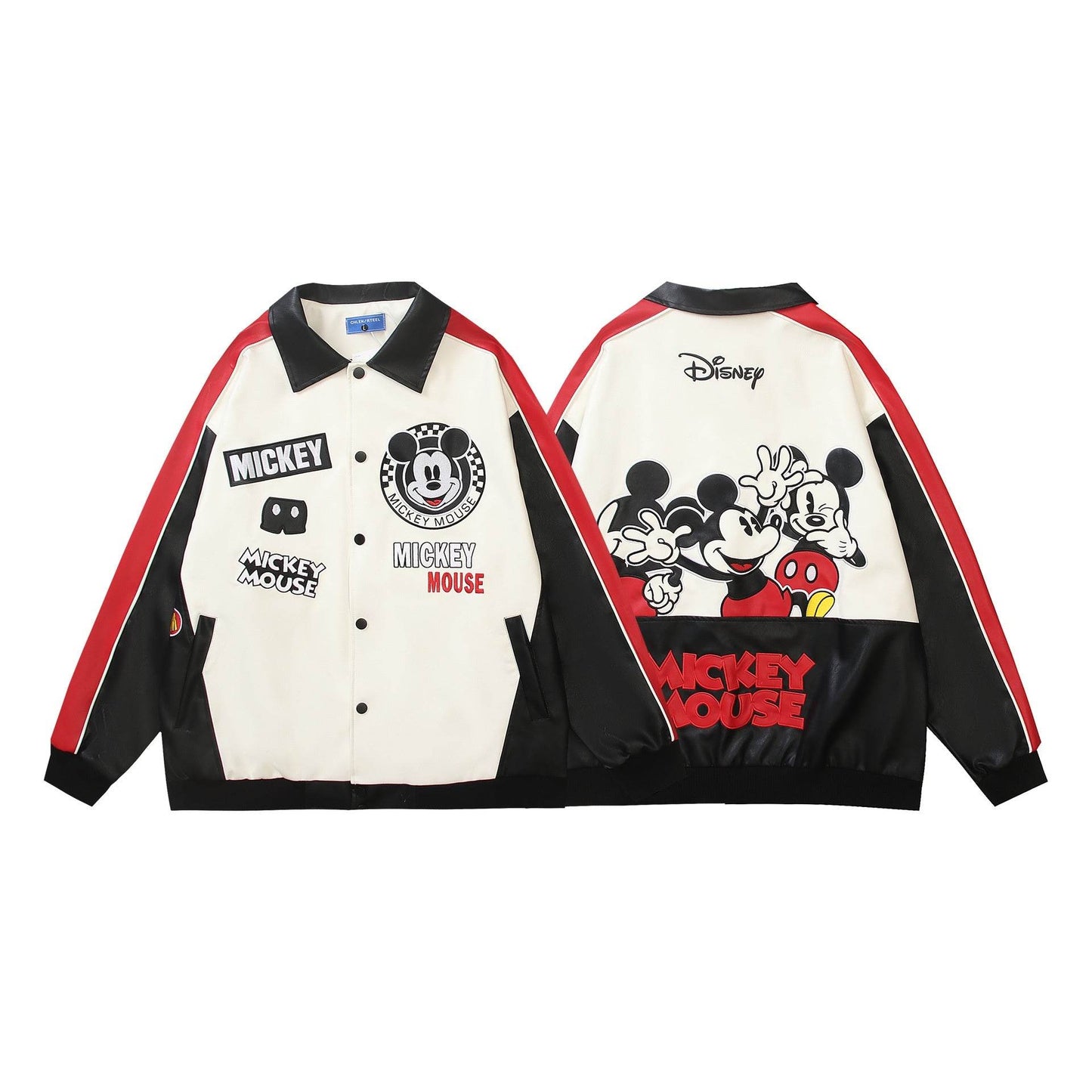 Cartoon Embroidery Turn-Down Collar Jacket For Men And Women MuddyStock