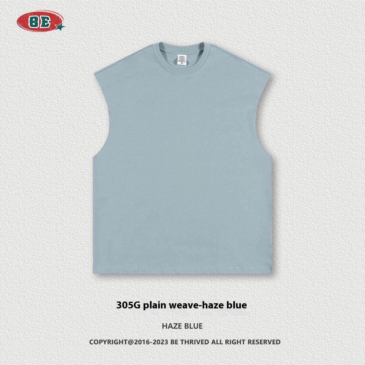 Sleeveless Ins Loose Street Sports Vest Haze Blue MuddyStock