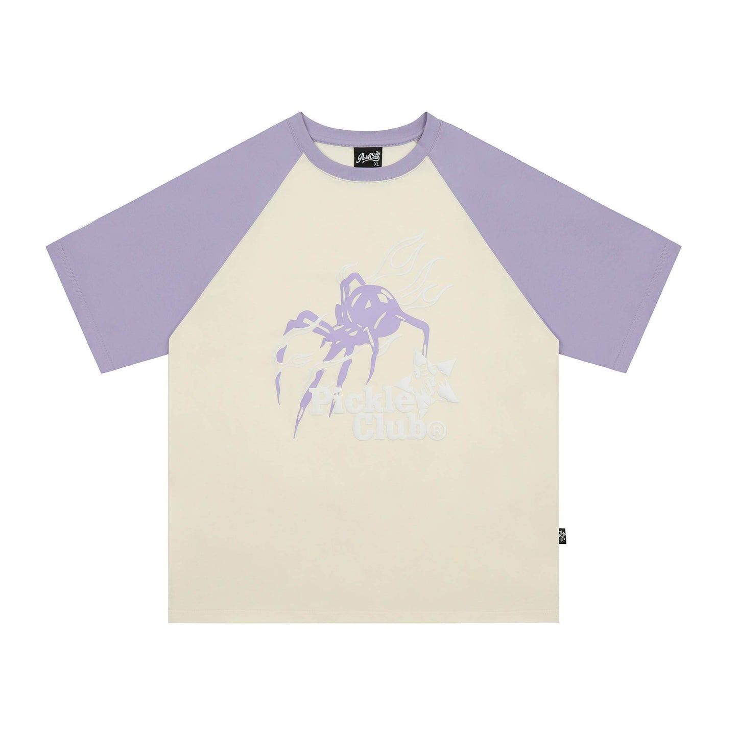 Vintage Oversized Street Retro T-shirt For Women Purple beige white MuddyStock