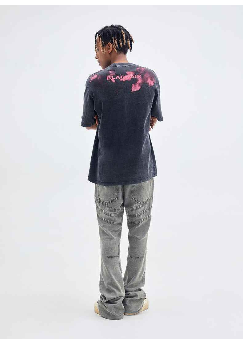 Street Men's Wear Printed Fog Racing Short Sleeve MuddyStock