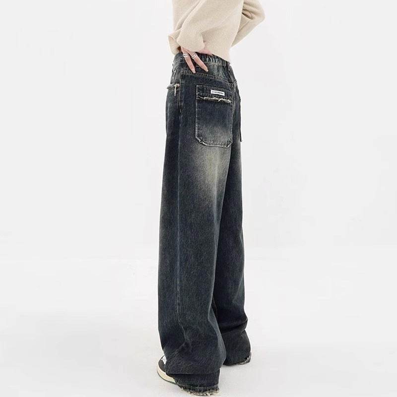 High Waist Wide Leg Jeans Large Size Women MuddyStock