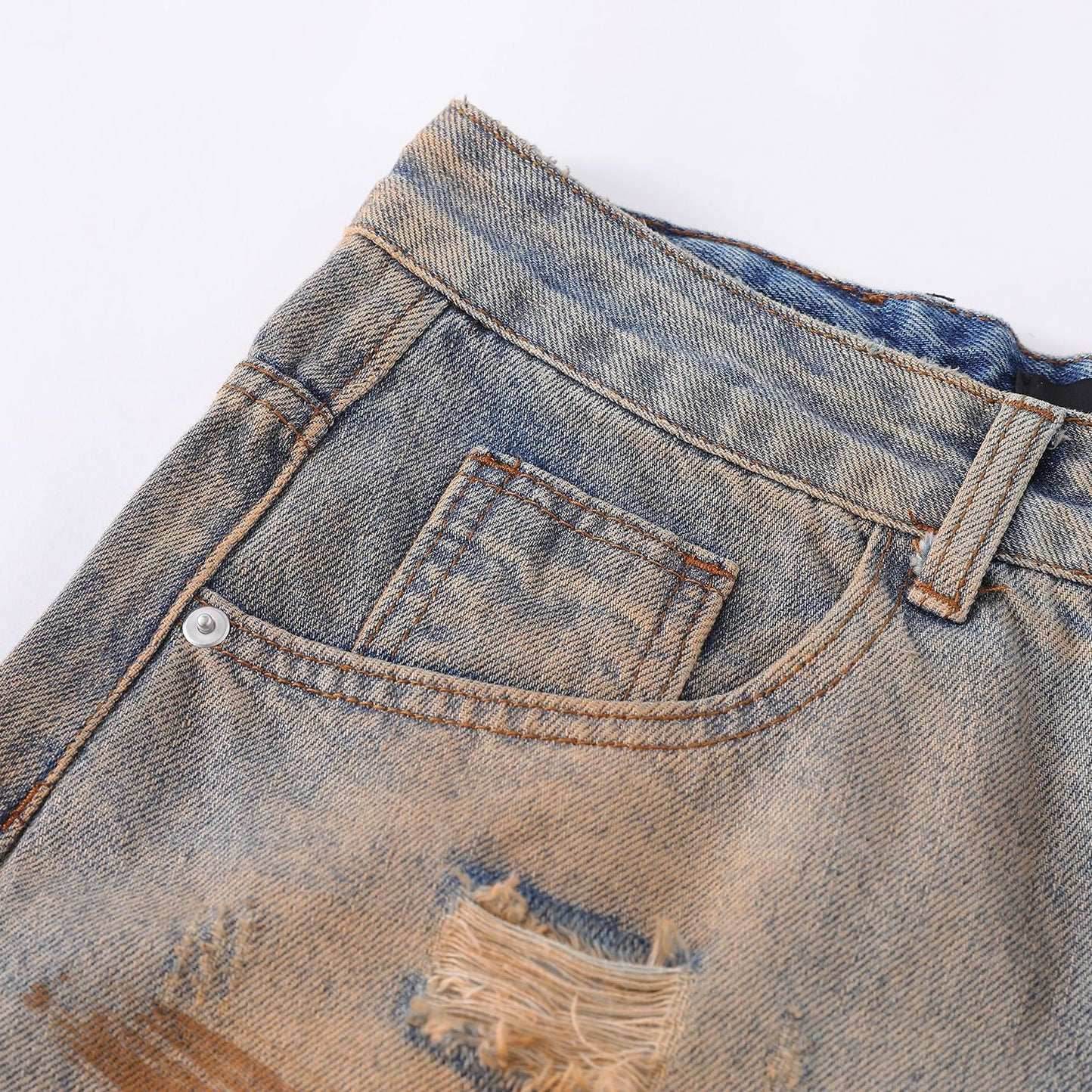 Vintage Ripped Jeans Washed Jeans MuddyStock