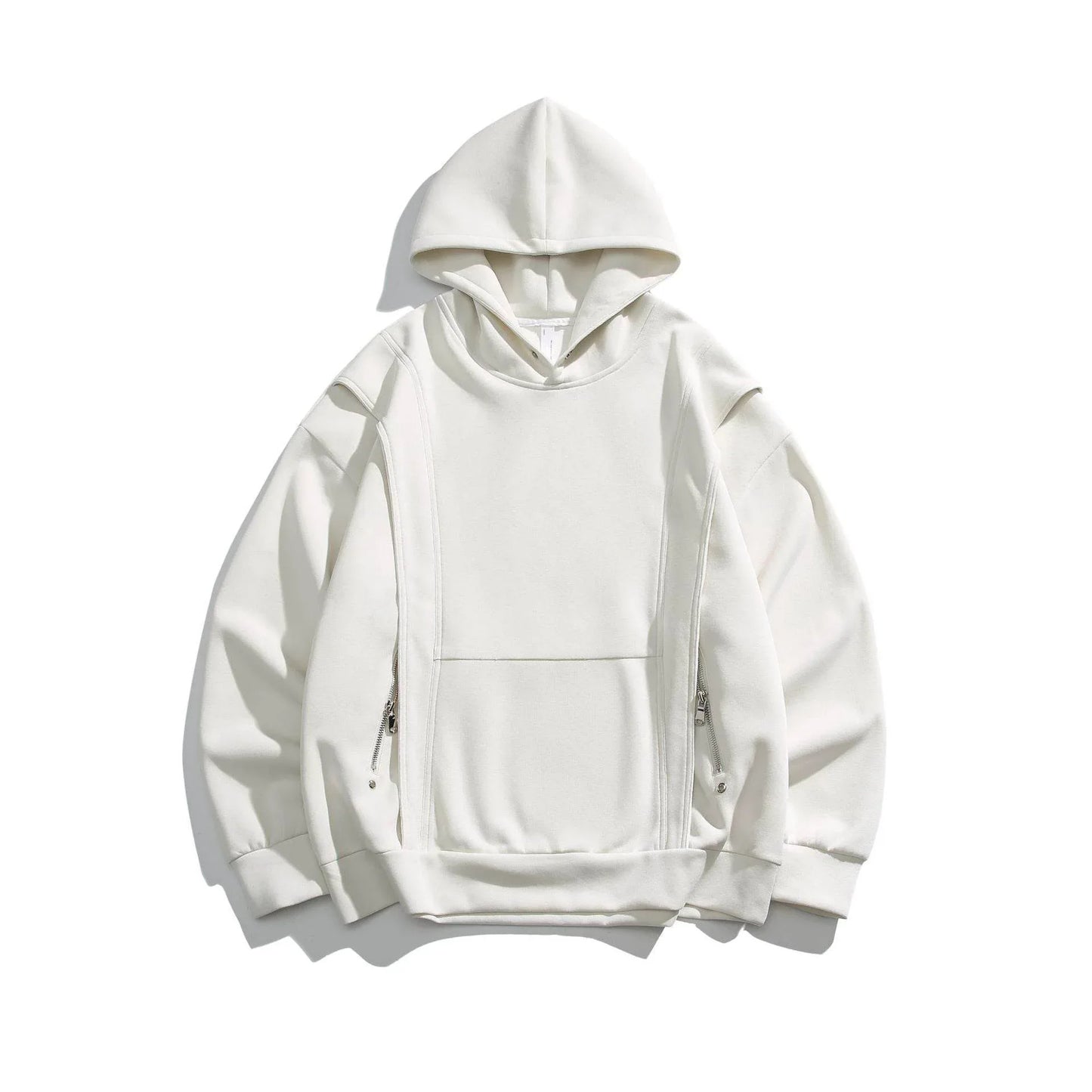 Fashion Personality Rivets Hooded Sweater For Men And Women White MuddyStock