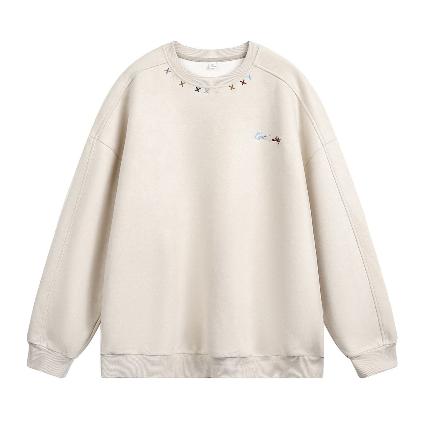 Round neck sweatshirt men's embroidered pullover | MuddyStock Originals Light Gray MuddyStock