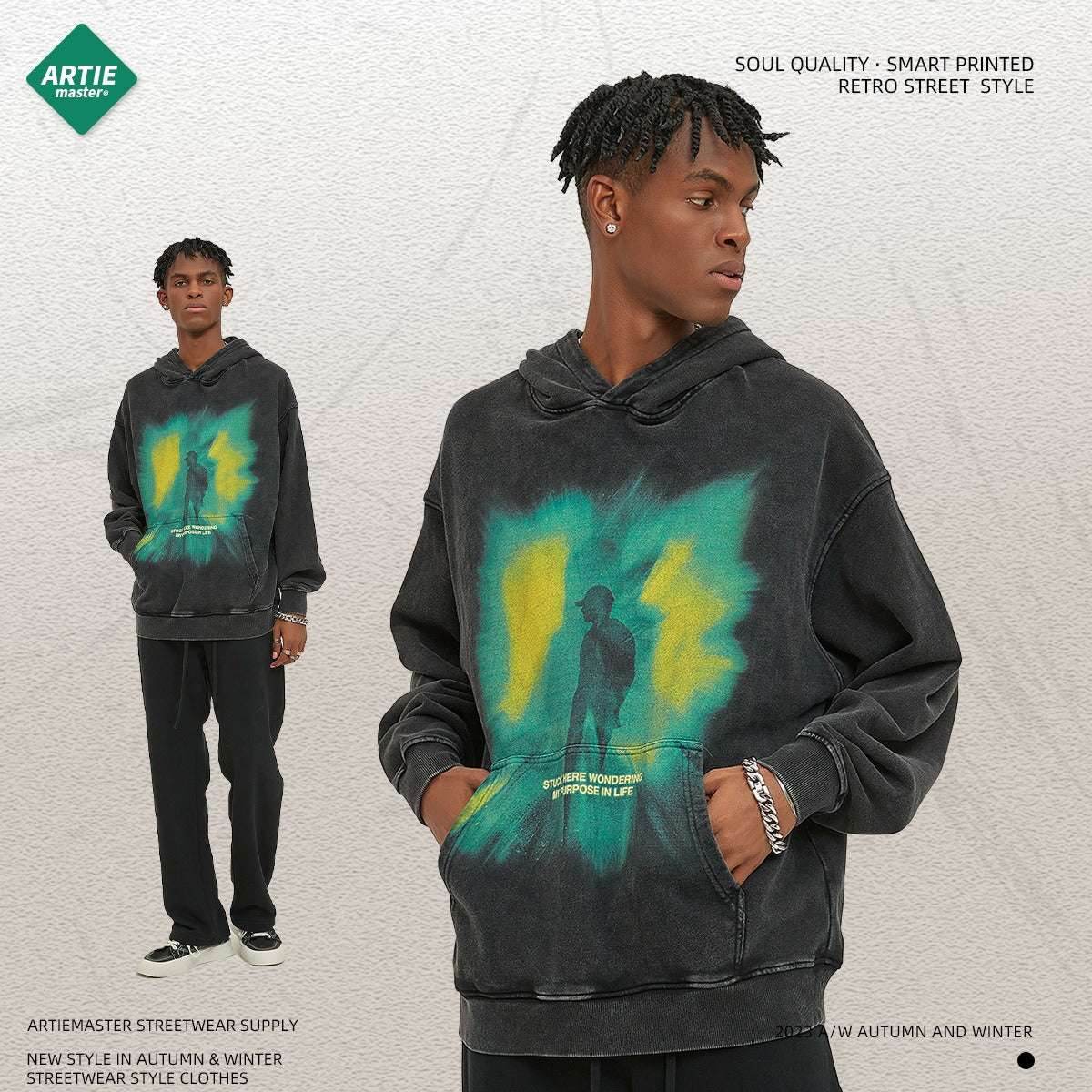 Oversize Loose and Worn Men's Hoodie | MuddyStock Originals MuddyStock