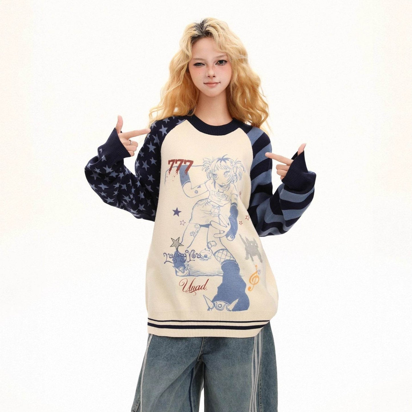 Vintage anime style sweater for women | MuddyStock Originals MuddyStock