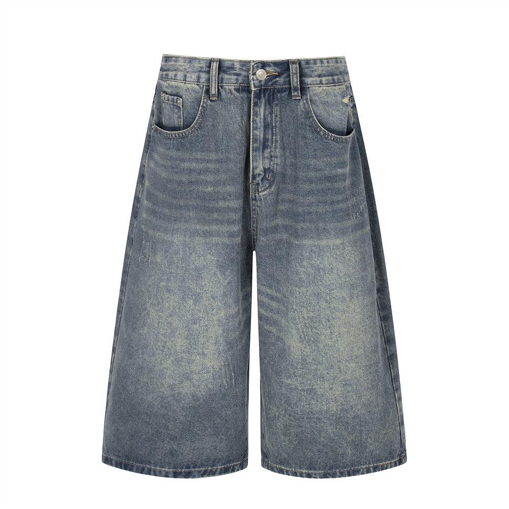 Washed denim cropped pants for men and women | MuddyStock Originals