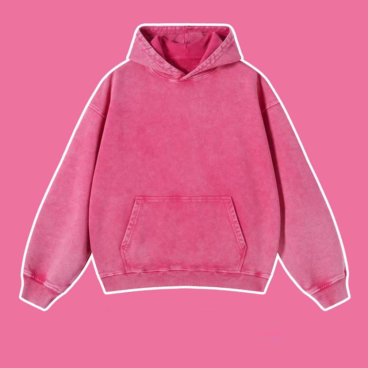 Vintage distressed washed pullover hoodie loose fitting unisex | MuddyStock Originals rose red MuddyStock