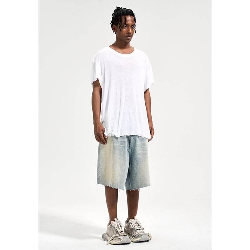 Men's Summer Retro Loose Fitting Denim Shorts MuddyStock