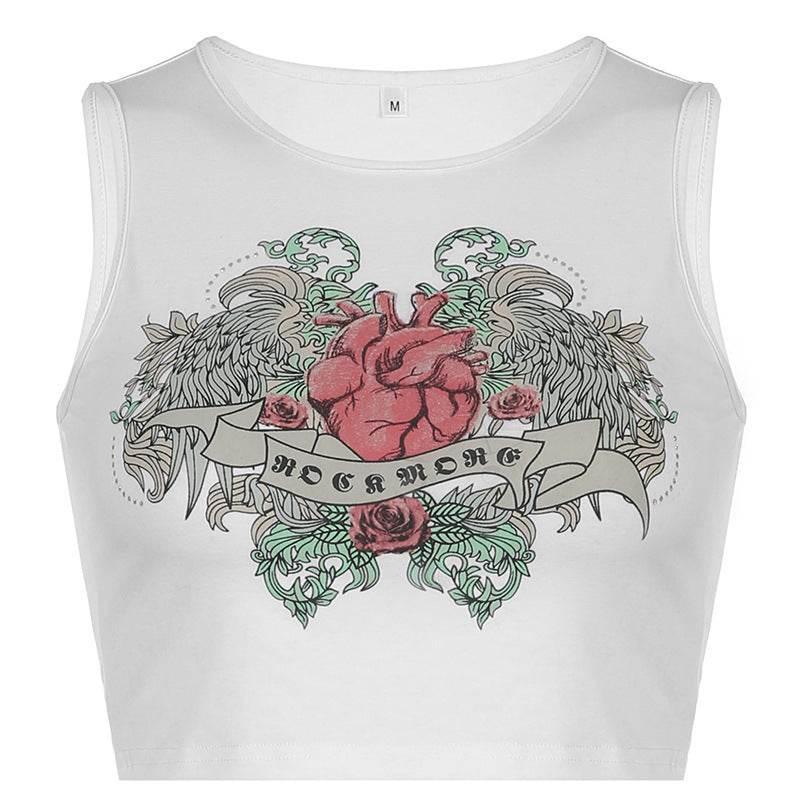 Printed Vest For Women White
