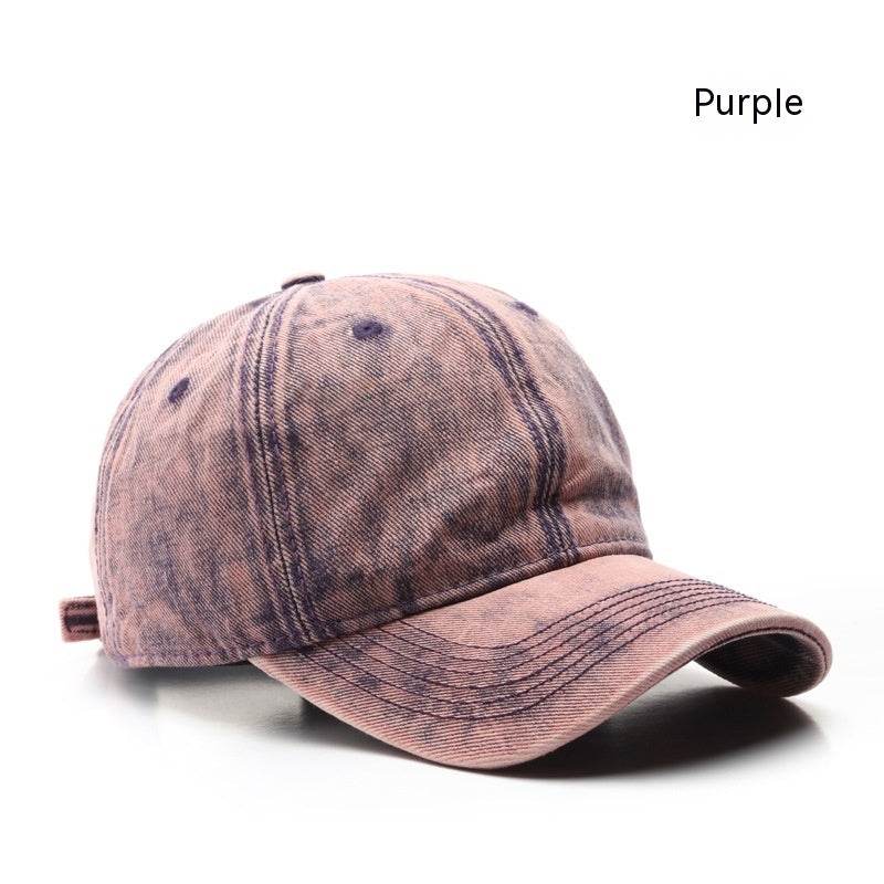 Street Washed Denim Baseball Cap Purple MuddyStock