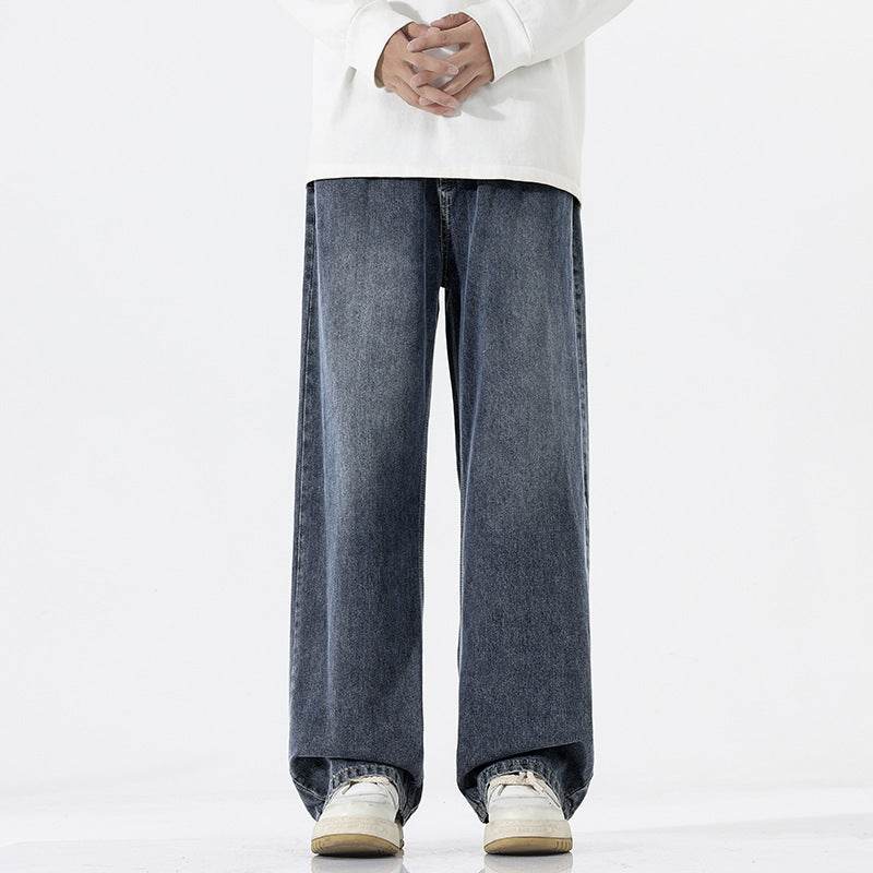 Trend Half Elastic Waist Jeans For Men Blue Gray MuddyStock