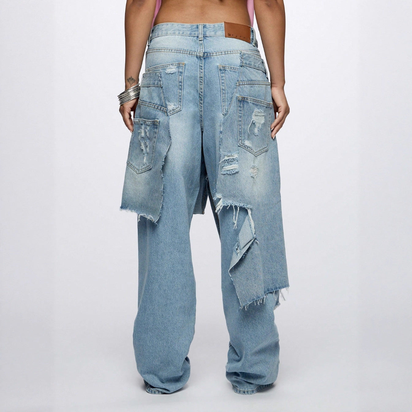 Loose Hip Hop Ripped Beggar High Street Jeans MuddyStock