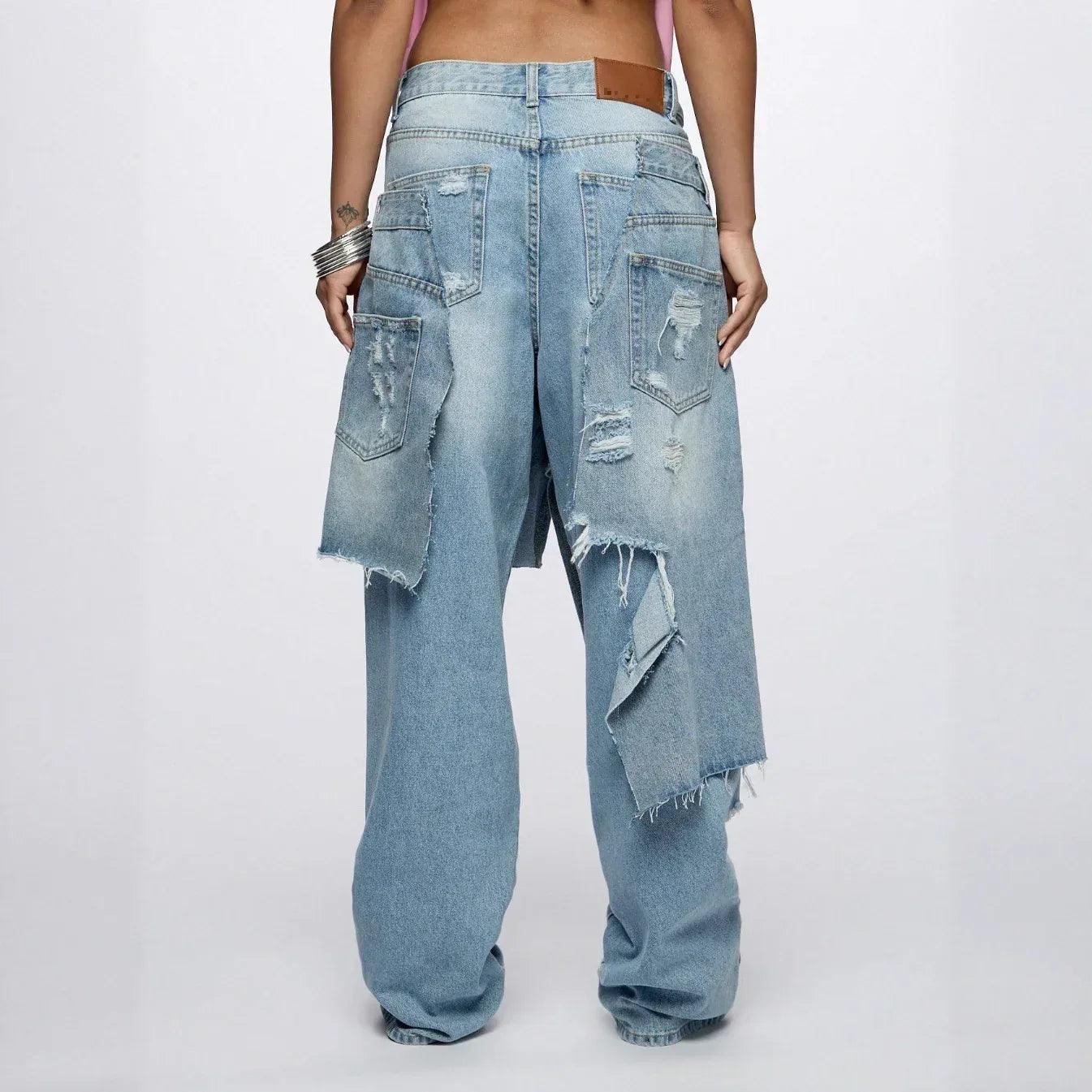 Loose Hip Hop Ripped High Street Jeans For Women