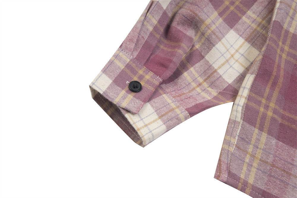 Loose Plaid Long Sleeve Shirt For Men And Women MuddyStock
