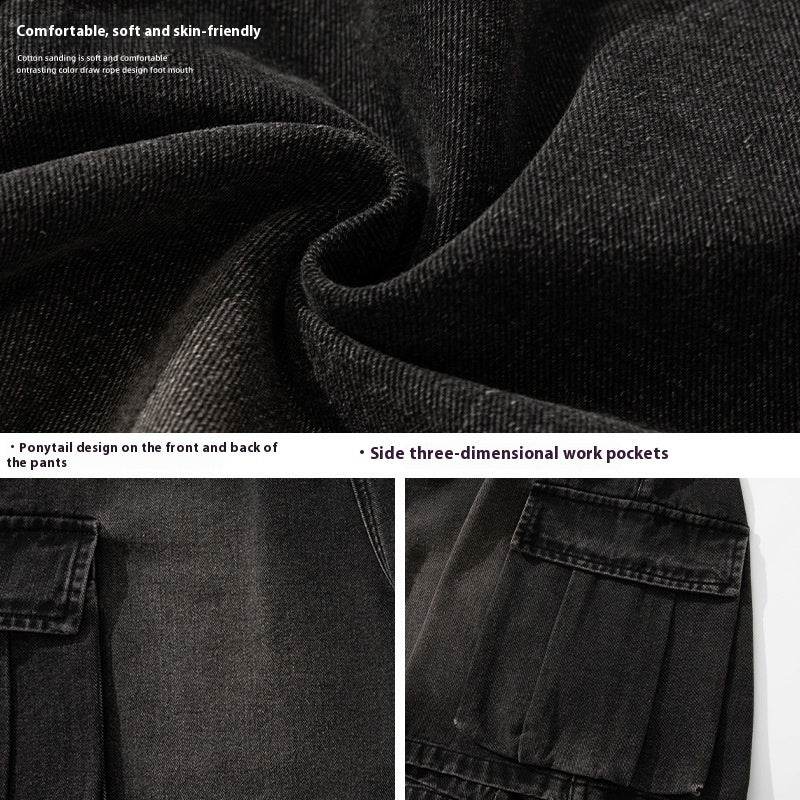 Summer New Loose Side Three-dimensional Large Pocket Leisure Fifth Pants MuddyStock