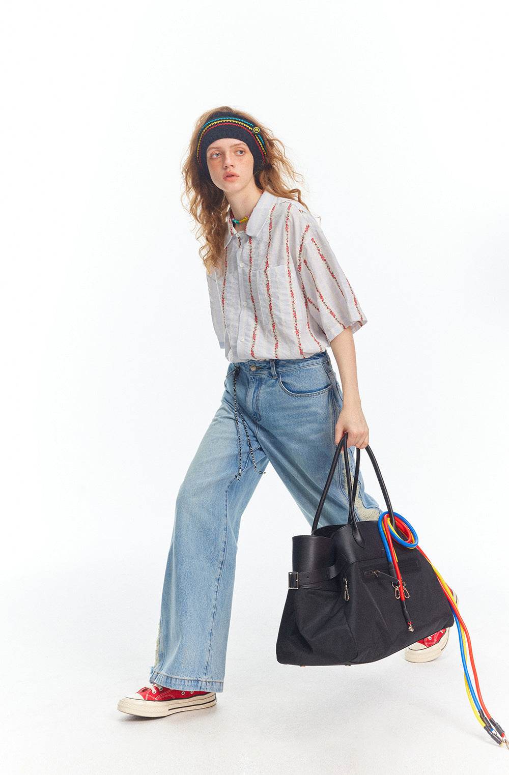 Retro Jacquard Short-sleeved Shirt For Women MuddyStock