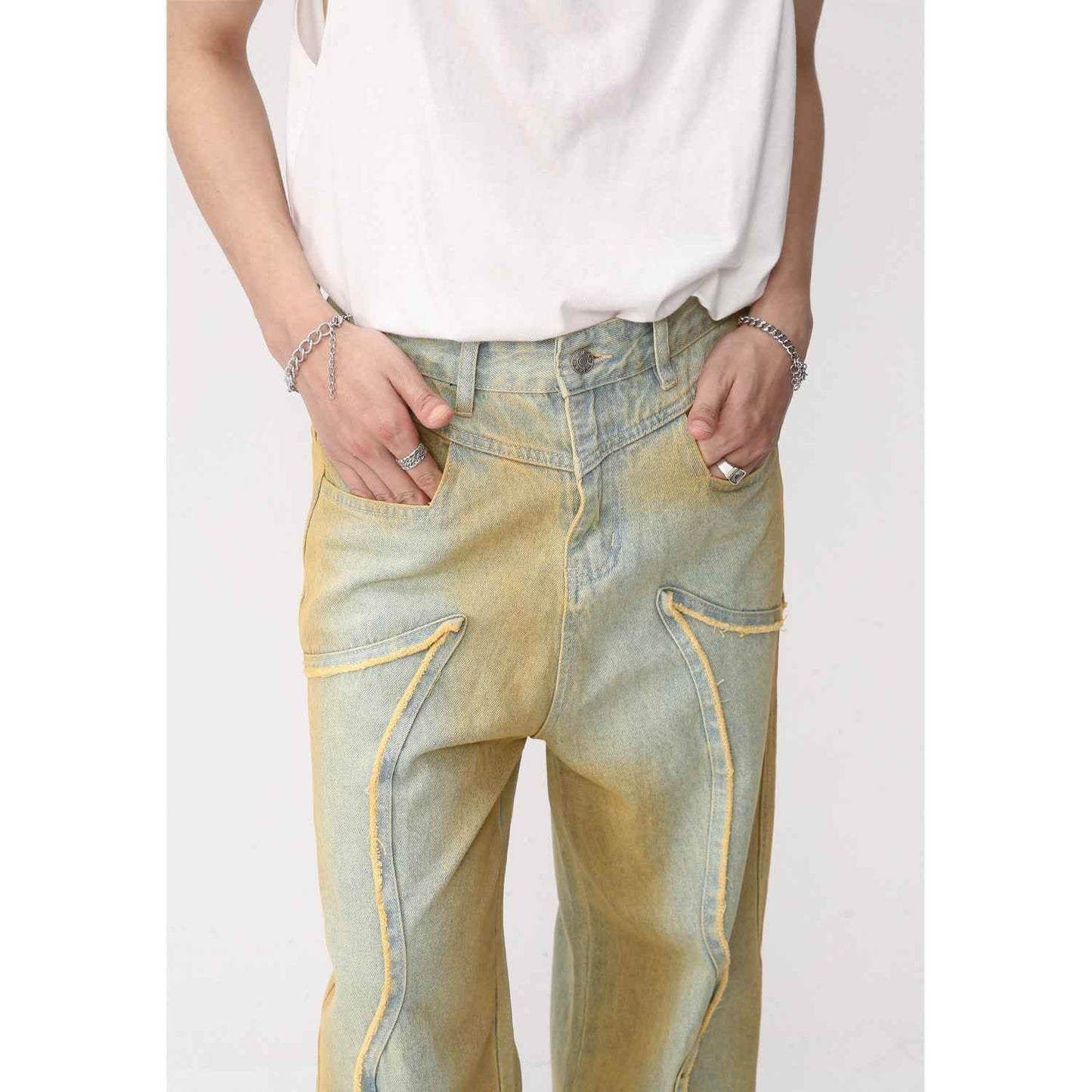 New High Street Retro Loose Distressed Popular Loose Jeans MuddyStock
