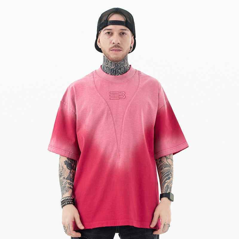 Retro Wash Tie-dye Oversize Short-sleeved T-shirt For Men MuddyStock