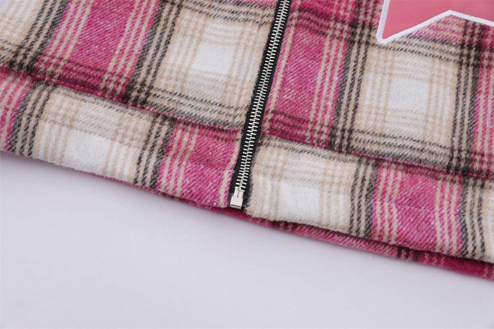 Embroidered Plaid Coat For Women MuddyStock