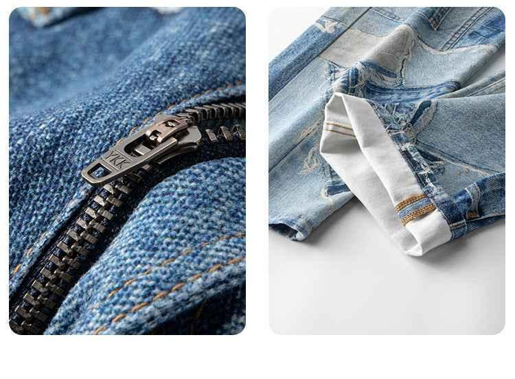 Men's Loose Washed-out Straight Wide Leg Casual Jeans