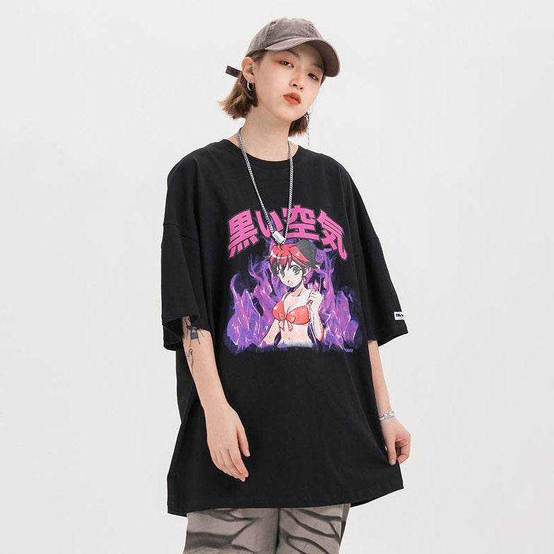 Flame print T-shirt For Both Men And Women MuddyStock