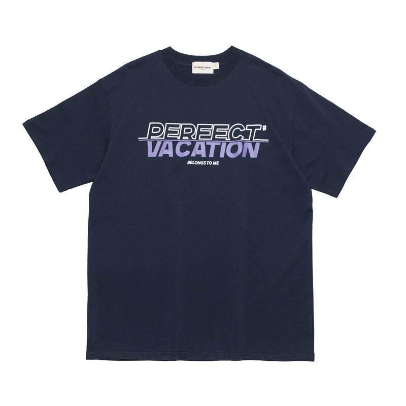 Hip Hop Letter Print Short-sleeve T-shirt For Men And Women Sapphire Blue XL