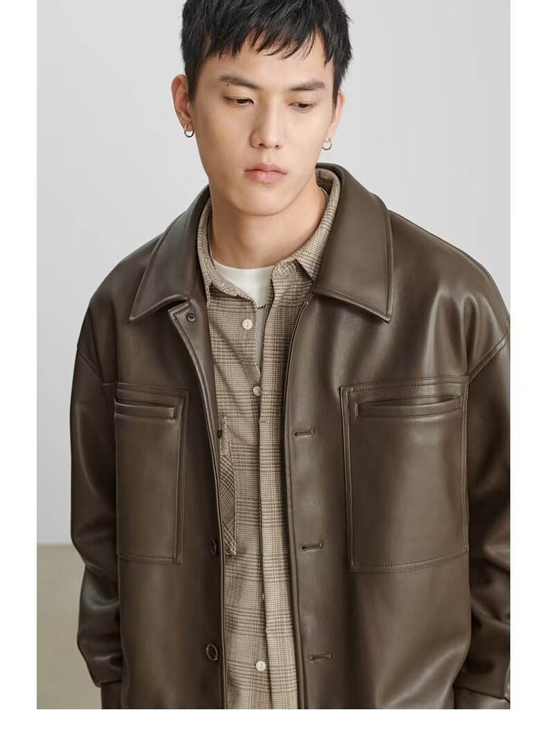Fashion PU Leather Coat Men's Top MuddyStock