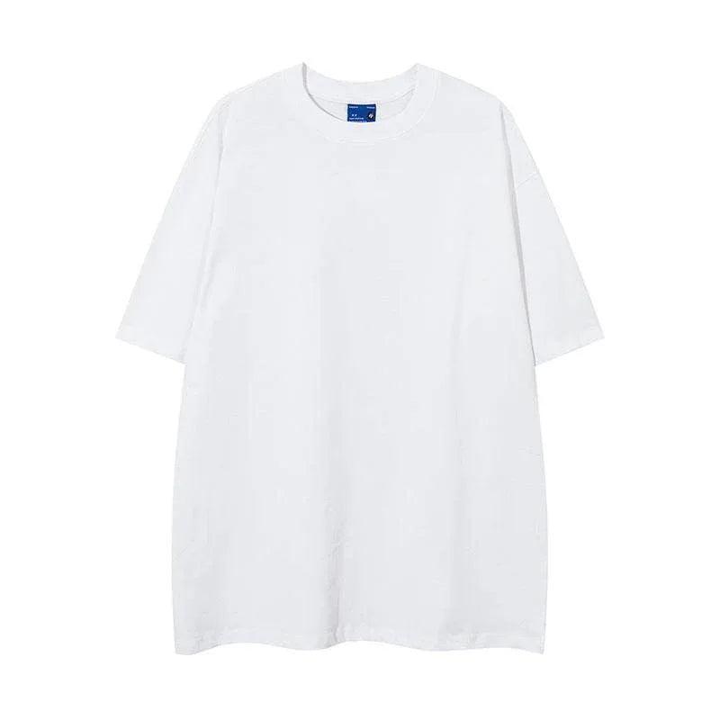 Washed Distressed Loose Short-sleeved T-shirt For Men And Women | MuddyStock Originals White