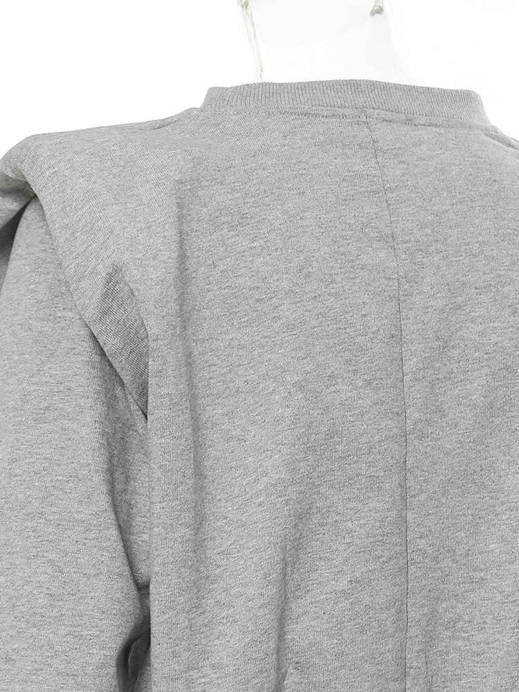 Shoulder pads armor like short sleeved round neck hoodie top jacket | MuddyStock Originals MuddyStock
