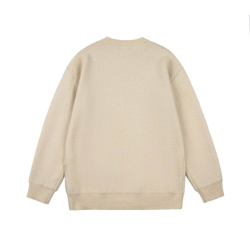 Letter jacquard loose knit sweatshirt For Men And Women | MuddyStock Originals MuddyStock