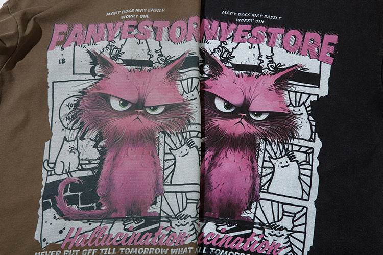 Fashion Cartoon Print Short Sleeve For Men And Women MuddyStock